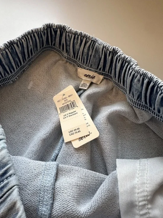 NWT Aerie Daydream Denim Stretch Pull On Trouser in Medium Indigo Wash | Small - Picture 10 of 11